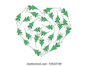 heart shape plant flower leaf icon design