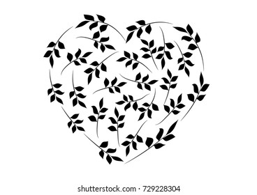 heart shape plant flower leaf icon design
