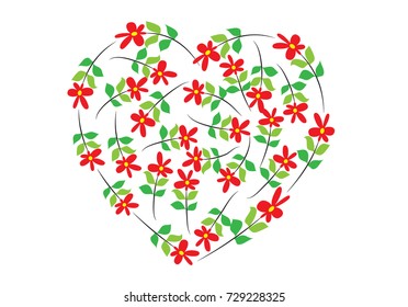 heart shape plant flower leaf icon design