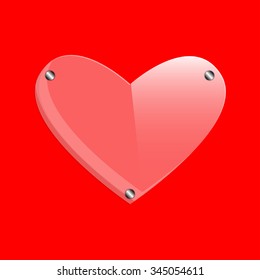 Heart Shape Plexiglas Semi Transparent Vector Design