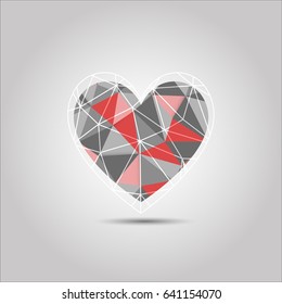 Heart Shape Polygon abstract vector
