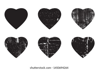 heart shape postal stamps set.illustration vector