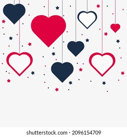 Una postal de forma cardíaca. Felicitaciones por San Valentín. Ilustración vectorial.