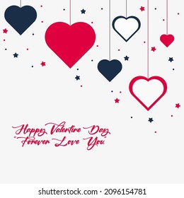 Una postal de forma cardíaca. Felicitaciones por San Valentín. Ilustración vectorial.