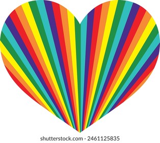 forma del corazón con el color del orgullo en el interior, Ilustración vectorial del icono del corazón.