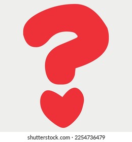 Heart shape question mark vector illustration