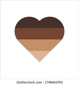 Heart shape with racial colors icon. Vector Illustration
