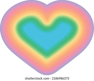 Heart Shape Rainbow Pride Icon Design Illustration
