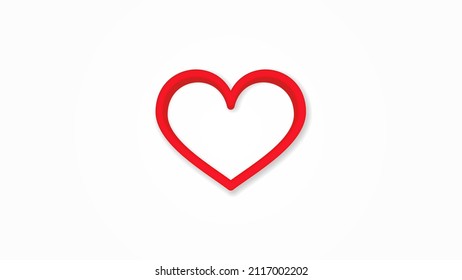 heart shape realistic icon. 3d vector illustration. Isolated line color pictogram. Transparent shadows