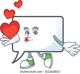 With heart shape rectangle bubble on white background.