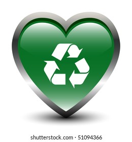 Heart Shape Recycling Sign Icon
