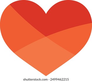 heart shape with red abstract color inside, heart shape vector illustration.