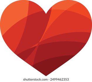 heart shape with red abstract color inside, heart shape vector illustration.