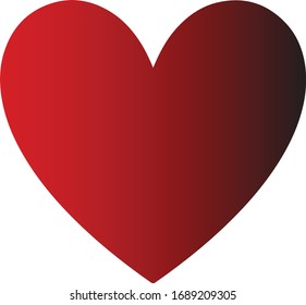 Heart shape red and black icon symbol sign vector