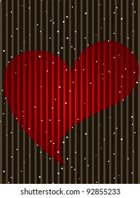 Heart shape in red color and copy space for text on brown color background  for Valentine Day and other occasions.