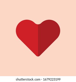 heart shape red color icon on pink background