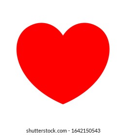 heart shape red cute isolated on white background, simple heart plain for graphic element valentine card, icon heart-shaped minimal flat lay for decoration, clip art heart sign red for passion concept
