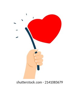 Heart shape red flag illustration