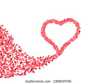 Heart shape of red hearts