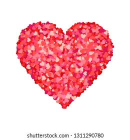 Heart shape of red hearts