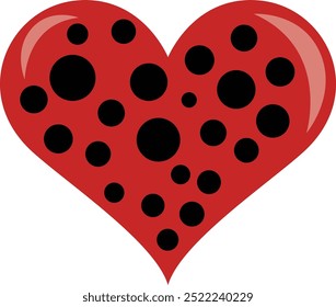 Heart shape red ladybug wings
