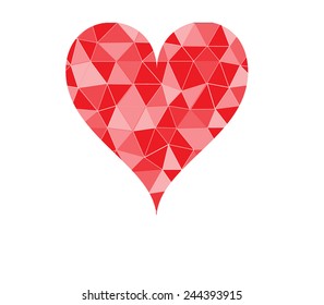 Heart shape with red mosaic background