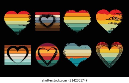 Heart Shape Retro Vintage Valentines Day