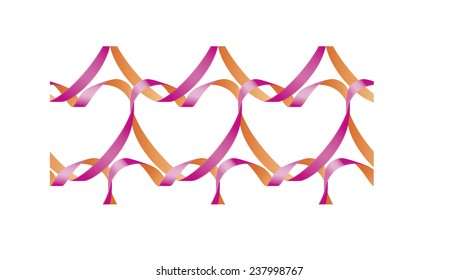 HEART SHAPE FROM RIBBON BACKGROUND. VECTOR ILLUSTRATION