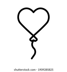 heart shape with a ribbon balloon vector illustration, isolated on white background