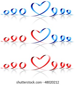 Heart shape from ribbon decoration