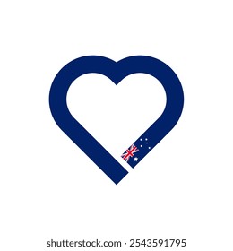 heart shape ribbon icon of australia flag. vector illustration isolated on white background