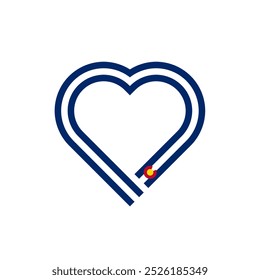 heart shape ribbon icon of colorado state flag. vector illustration isolated on white background