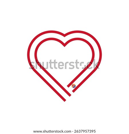 heart shape ribbon icon of french polynesia flag. vector illustration isolated on white background
