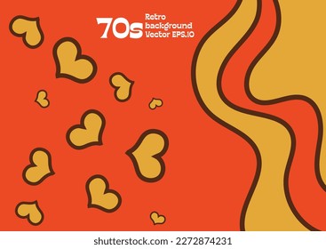 heart shape river flow pattern authumn 1970s theme modern art background use for advertisment poster website banner landing page product package design vector eps.
