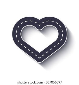 Heart shape road icon. Infographic template. Vector EPS 10