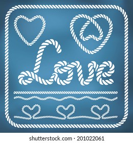 Heart shape rope knots and other love decor