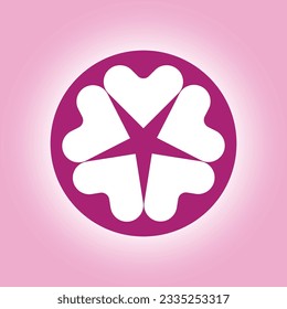 heart shape rounded concept minimalist creative logo pink color for the fashion industry