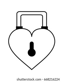 heart shape safety lock icon image 