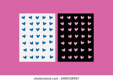 Heart shape seamless pattern vector illustration.
