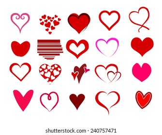 Heart shape set vector