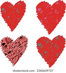 heart shape set of vector illustration
