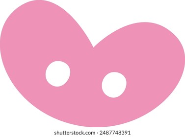 Heart Shape Sewing Button Vector Illustration