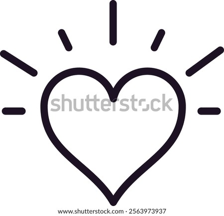 Heart shape shining bright, radiating love, kindness, and positive emotions, perfect for Valentine s Day, romantic projects, or spreading goodwill