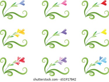 heart shape sign icon set