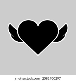 Heart Shape Silhouette Vector Art – Romantic Valentine's Day Love Design