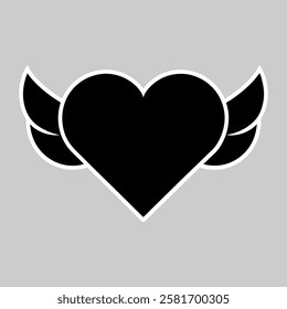 Heart Shape Silhouette Vector Art – Romantic Valentine's Day Love Design