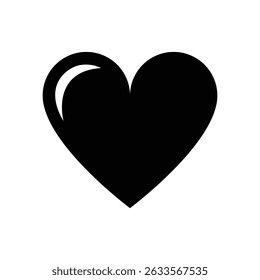 Heart Shape Silhouette Vector, Romantic Love Symbol Clipart for Icon flat style modern design illustration.
