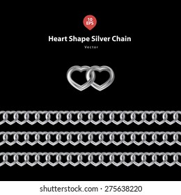 heart shape silver chain