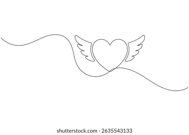 Heart shape single line minimalist design vector illustration