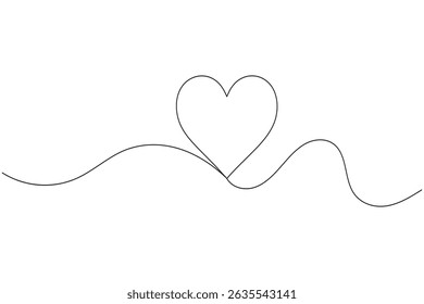 Heart shape single line minimalist design vector illustration